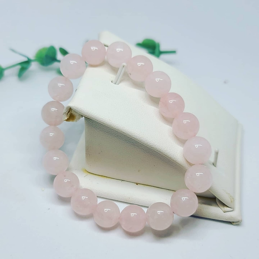 Rose Quartz beaded bracelet 10 mm